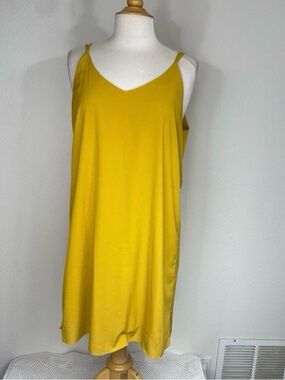 Eliane Rose Women's Mustard Strappy Sleeveless Shift Dress Size 10 Casual
